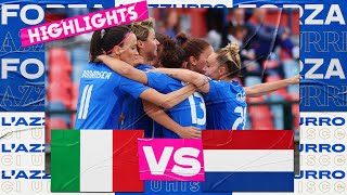 Highlights ItaliaPaesi Bassi 20  Femminile  Qualificazioni Women’s EURO 2025 [upl. by Ainet626]