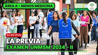 🔴 Examen de Admisión UNMSM 2024  II​ 🌳  En vivo  Área A  Menos Medicina  LA PREVIA 🔥 [upl. by Htebirol]