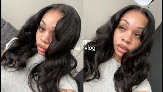 hair vlog beginner friendly  pre EVERYTHING  curtain bang wig ft Jessie’s Wig [upl. by Ramo]