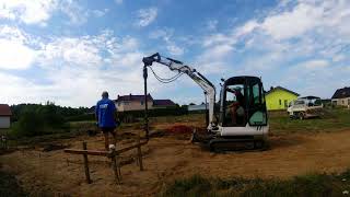 Poliu grezimas ir betonavimas driling of pile for house foundation [upl. by Inavoj]