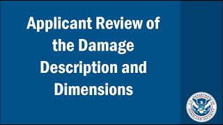 Applicant Review of the Damage Description and Dimensions [upl. by Johnnie]