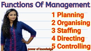 Functions Of Management  Planning Organising Staffing Directing Controlling  part 18 [upl. by Aennyl]