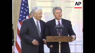 USA PRESIDENT CLINTON AND BORIS YELTSIN PRESS CONFERENCE [upl. by Notgnirrab]