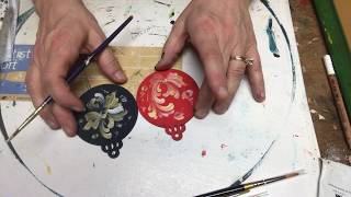 Rosemaling Beginners TutorialChristmas OrnamentsArt of Lise  ASMR and Pandemic Therapy [upl. by Cissy]