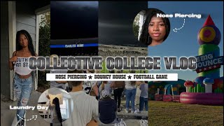 COLLECTIVE COLLEGE VLOG GETTING MY NOSE PIERCING  BOUNCY HOUSE  FOOTBALL GAME [upl. by Vaclav]