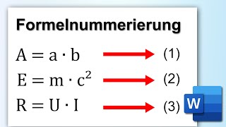 WORD automatische Formelnummerierung erstellen [upl. by Amoihc842]