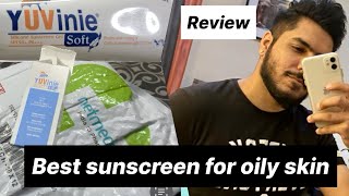 Men’s or unisex sunscreen for Oily skin Acne Prone Skin  sunscreenforoilyskin oilyskin yuvinie [upl. by Ecirehs]