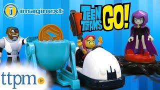 Imaginext Teen Titans Go Pizza Party Starfire Magic Attack Raven amp Meat Party Cyborg [upl. by Maloney]