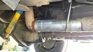 Cummins 67 4quot turbo back exhaust OEM muffler and MBRP muffler delete sound comparison [upl. by Nhor]