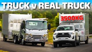 Truck vs Real Truck Isuzu N Series vs Toyota HiLux max payload amp GVM towing test [upl. by Herriott]