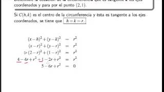 Circunferencia tangente a los ejes [upl. by Alaekim803]