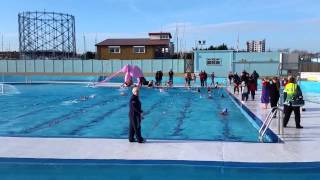 Thirty swimmers brave the cold at The Strand in Gillingham [upl. by Marline]