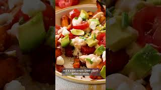 Healthy Crispy Loaded Sweet Potato Fries Recipe [upl. by Lak]