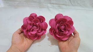 com apenas uma tira de tecidoflores de tecido artesanato tutorial [upl. by Gawen100]