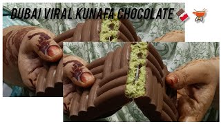 Dubais Viral Chocolate recipe 🤤🤎Pistachio Kunafa chocolate 🫕 🍫  Badshavloggs03 [upl. by Arabele]