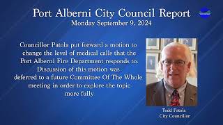 Port Alberni City Council Report September 9 2024 [upl. by Rosse]