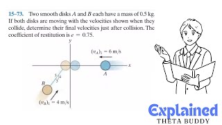 Dynamics 1573 Two smooth disks A and B each have a mass of 05 kg [upl. by Mauer]