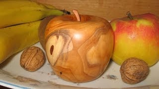 Woodturning  Making a Wooden Apple [upl. by Anauqahc]