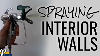 Airless Spraying Interior Walls using a TriTech T380 Airless Spray Gun [upl. by Odraner]