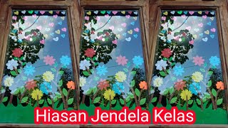 Membuat Hiasan Jendela Kelas dari Kertas Origami  DIY Window Decoration [upl. by Delgado]