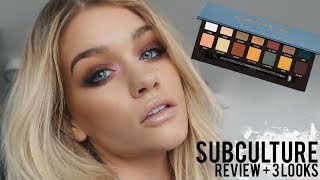 ABH SUBCULTURE PALETTE REVIEW  3 LOOKS [upl. by Bergh]