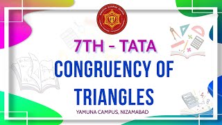 6th  TATA  CONGRUENCY OF TRIANGLES  YAMUNA CAMPUS  KAKATIYA OLYMPIAD SCHOOL  NIZAMABAD [upl. by Schug]