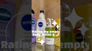 ❄️Rating My Empty Body Lotion 🧴 winter winterskincare winterbodycare bodylotion [upl. by Ylera]