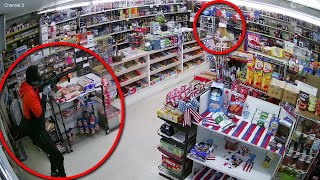 VIDEO Elderly store owner opens fire on wouldbe robber armed with rifle in Norco [upl. by Ayekram238]