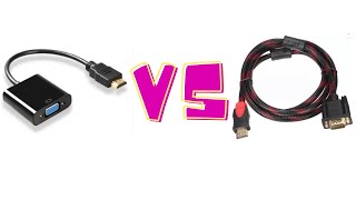 HDMI to VGA Cable VS Adapter  Dual monitor setup on Laptop [upl. by Marcellus]