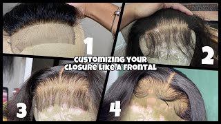 how to BLEACH PLUCK and CUSTOMIZE a closure like a PRO  wigology pt 1 closurewigs wiginstall [upl. by Ahsikrats]