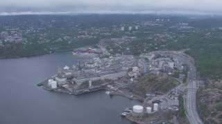 Kristiansand Båten Sørlandet bystranda Domkirken Universitetet i Agder  Flying Over Norway [upl. by Audun456]