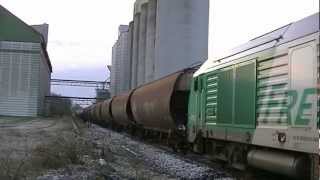 BB 75127 MANOEUVRANT AU SILO CHAMPAGNE CEREALES DE MONTHOIS 08 [upl. by Htebazil]