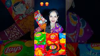 spicy চিপস চ্যালেঞ্জ 🍟🌭🥪Bulti shorts emoji chips challenge rupatraditionallife [upl. by Aidam]