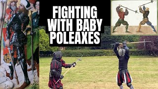 Poleaxe sparring with tiny poleaxes Featuring training heads by Dominus Gladius [upl. by Mafalda]