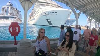 4KSAFE PORT Nassau Bahamas Cruise Port Boardwalk Walk Through [upl. by Terr820]