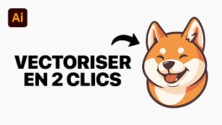 Comment vectoriser une image créée par IA en 2 clics sur Illustrator  Tuto [upl. by Znarf]