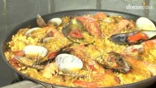 Paella recipe  How to make paella  Seafood paella [upl. by Arrekahs]