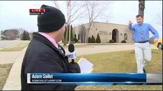 Watch a Bank Robber Interrupt This News Reporter During Live Broadcast [upl. by Chrisy485]