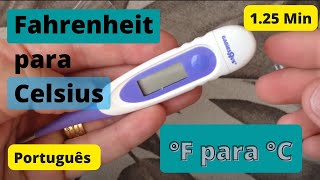 Como alterar de Fahrenheit para Celsius  Termômetro Babies R us [upl. by Kelcey]