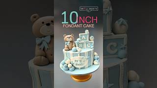 Super cute marshmallow fondant bear with rice crispy baby blocks [upl. by Anwahsed]