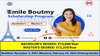 Emile Boutmy Scholarship 2023  Fully Funded Scholarship  Study in France  How To Apply Process [upl. by Eiuqnom]