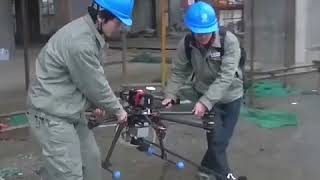 Transmission line cleaning using Quad copter Drone [upl. by Neve]