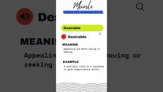 Meaning of Word DESIRABLE shortvideo english learning [upl. by Mallin329]