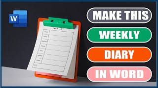 Make a WEEKLY DIARY in word  Microsoft Word Tutorials [upl. by Hallerson]