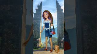 Diy Doll dress making barbie clothes shorts shortvideo trendingviralvideodog [upl. by Ittocs]