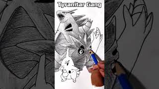 drawing How to Draw Rock Pokemon Larvitar Evolution Stages sketch [upl. by Alemaj640]