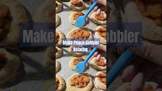 Soul food meets Czech food with peach cobbler kolache baking soulfood peach kolache recipe [upl. by Tome]