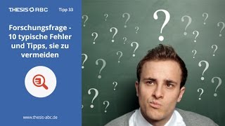 Forschungsfrage  8 Tipps für Bachelorarbeit und Masterarbeit [upl. by Ettebab546]