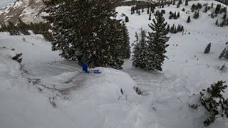 Cliff Ski Wipeout in Solitude Utah [upl. by Anelra827]