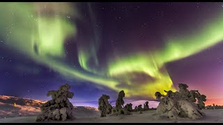 Auroras boreales Laponia Finlandia Aurora polar luces del norte  aurora polaris Rovaniemi Turismo [upl. by Grega]